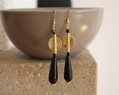 African Earrings Aflé Bijoux Black Onyx Drops Earrings