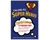Super Hero Birthday Party Invite