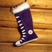 Christmas Stocking-Converse Shoes inspired-Delicious Purple