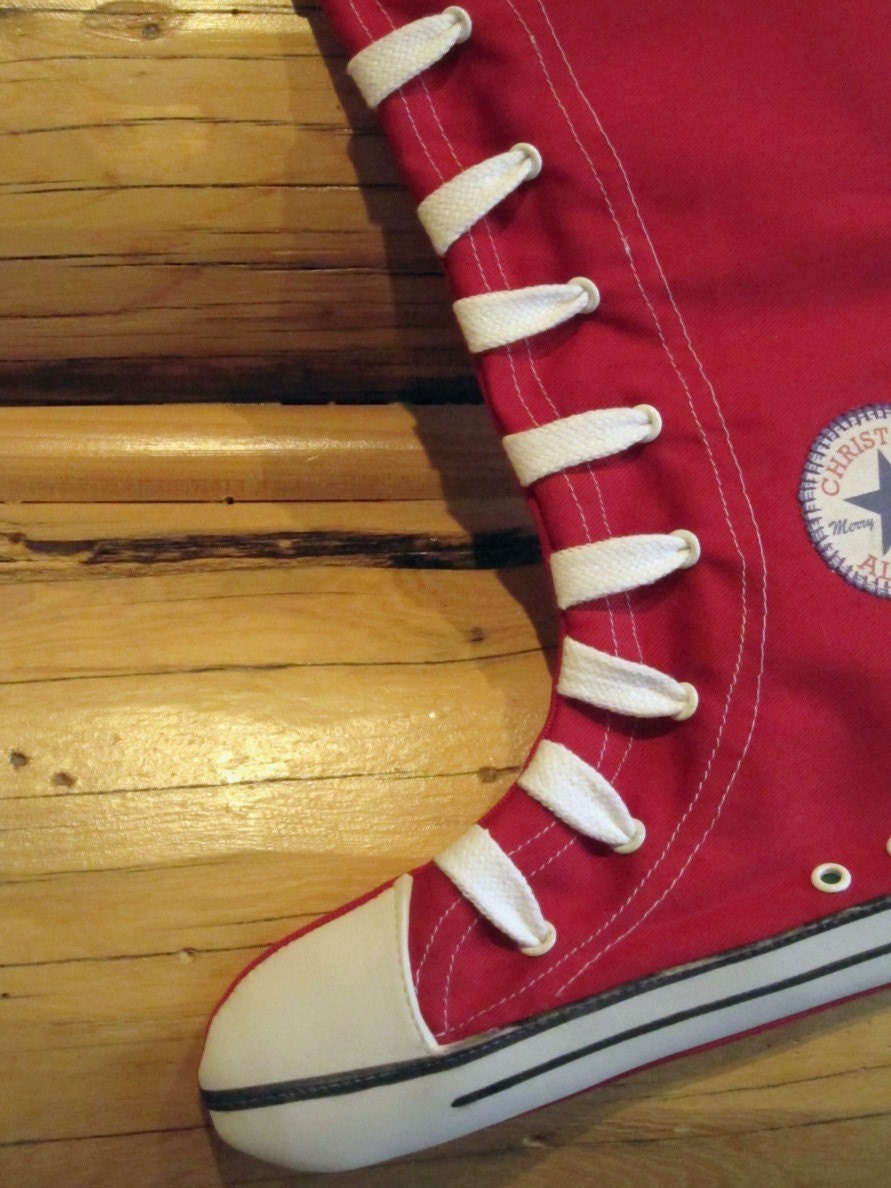 Christmas Stocking- High Top shoes-Cherry Red
