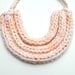 Eco Fashion Spring Jewelry - T Shirt Necklace Triple Braided Fabric - Pastel PALE PEACH