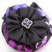 Purple Hair Bow - Passionate Purple/Black Zebra Print Hair Bow - Rich Silky Fabric