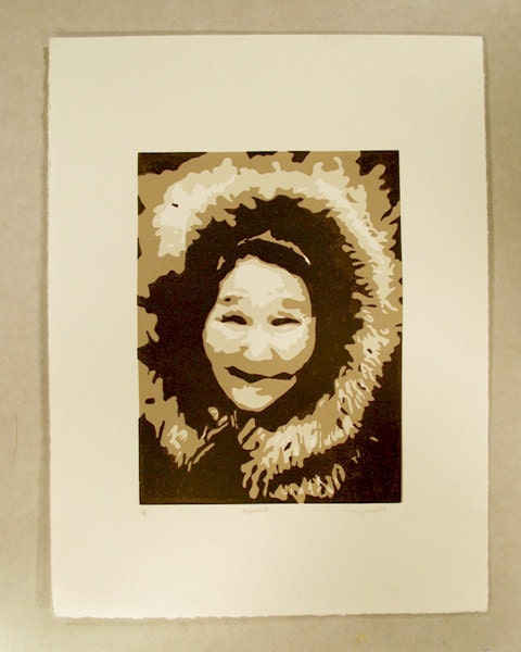 Eskimo Original Relief Print-- Aipalovik