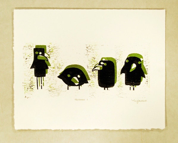 Raven Wood Block Print - ravenous