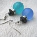 African style Blue glass horn Earrings by Fianaturals