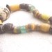 African necklace- Sunshine Yellow Krobo recycled glass and raffia palm nut by Fianaturals