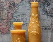 Beeswax Candle Collection - antique bottle shaped - "Md. Lime Juice and Pan's Perfume" - by Pollen Arts - Md's