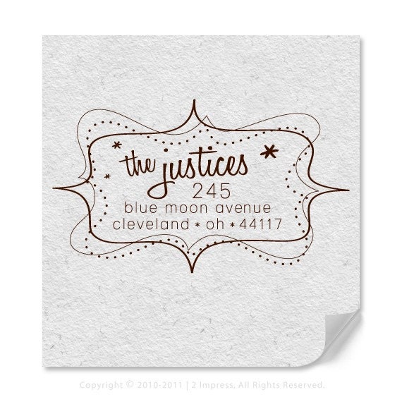 Custom Return Address Rubber Stamp Retro Style