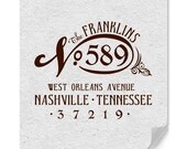 Personalized Address Rubber Stamp Vintage Nostalgic Style