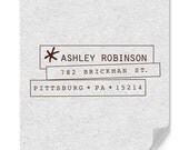 Personalized Return Address Rubber Stamp Paper Strip Style With An Asterisk Mark