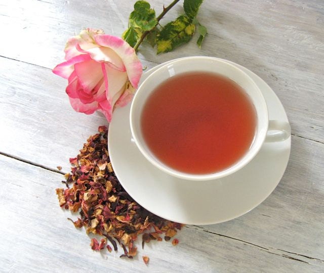 Rose Petal Raspberry Fruit Tea, Loose Leaf Herbal Infusion, 3.5 oz. Tin, Caffeine Free, Perfect Picnic Tea, Excellent Iced Tea