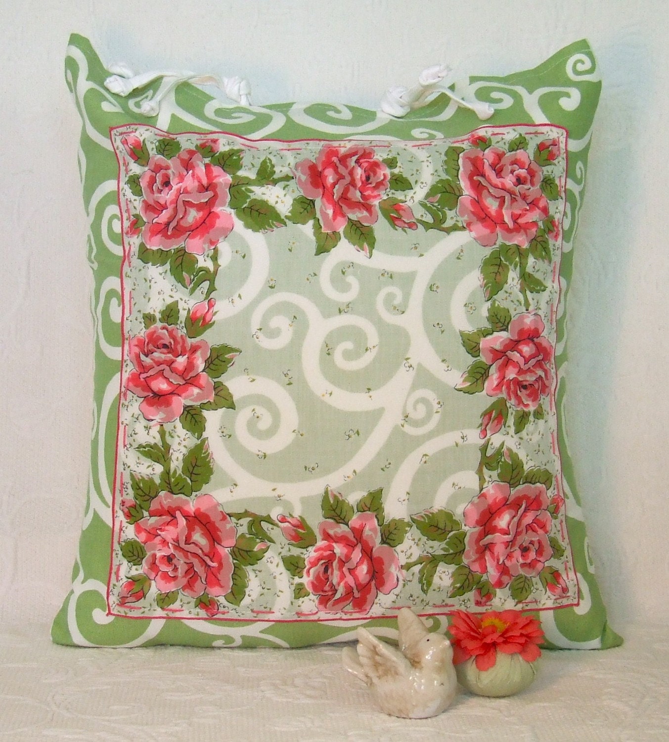 Rose Vintage Handkerchief pillow