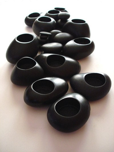 Glacial Stone Candle Holders - Set of Twelve