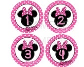 Onesie Stickers - Sweet Minnie - 13 Stickers (Just Born Included) - Baby Month Stickers - Baby Onesie Stickers