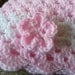 Crochet Baby Blanket in Pink with White Flowery Trim
