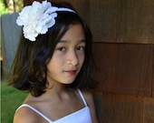 Beautiful White Flower Headband- Girl Headband -Great for Wedding, Flower Girl, Party-Wedding Hair Accessories