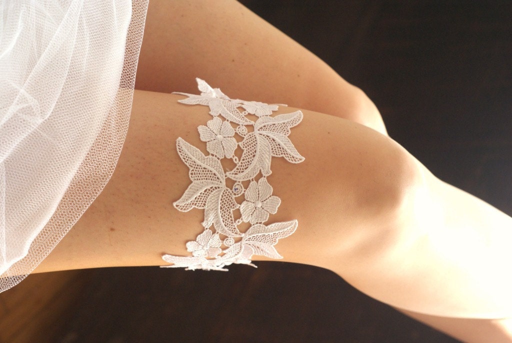 White Wedding Garter Set