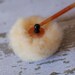Vintage Pale Orange Swansdown Powder Puff Wand Art Deco