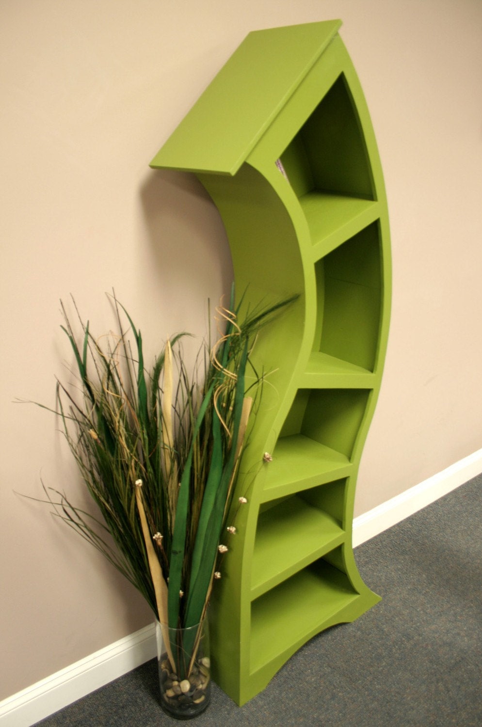 Handmade 6FT curved bookshelf,Other colors available