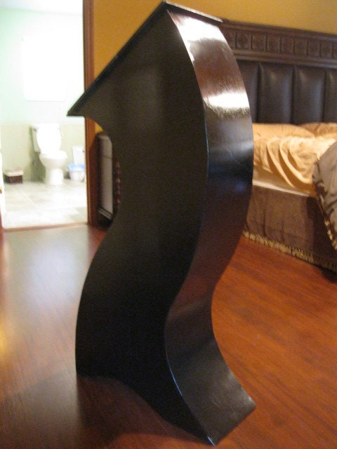 FREE MELTING CLOCK with purchase,Handmade 4ft Curved Bookshelf Oak Stained/Blk