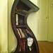 FREE MELTING CLOCK with purchase,Handmade 4ft Curved Bookshelf Oak Stained/Blk