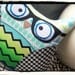 Hipster Owl with Glasses - Teal Lime - Space Invaders - Chevron - Houndstooth - Retro