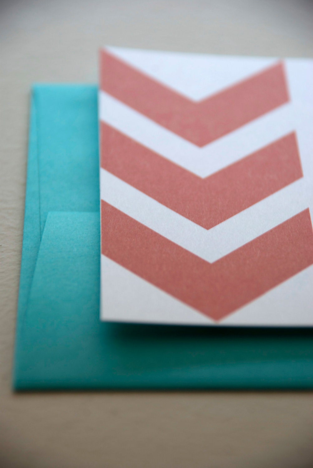 Chevron Stripe Personalized Stationery Flat Note Cards - Set of 12