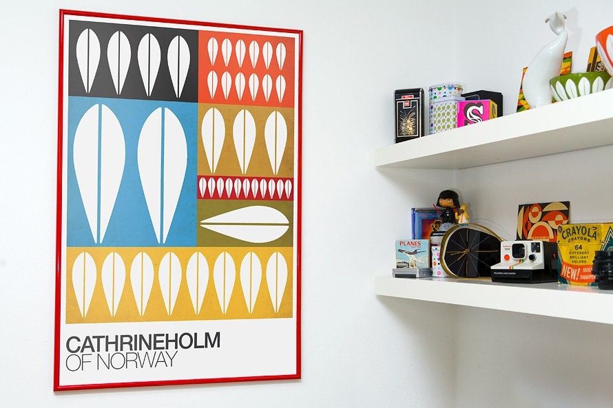 Cathrineholm poster print Mid century  modern desing poster minimalist art  modern wall decor  Retro print  Of Norway  wall decor A3
