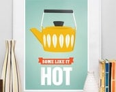 Coffee Kitchen print, Cathrineholm poster, tea poster, retro kitchen wall decor, mid century modern,coffee print, Some like it hot A3
