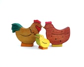 Chicken Family - Farm Toy - Animal Toy - Waldorf Toy
