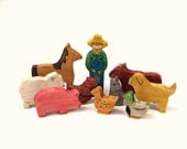 Farm Toy Set - Animal Toys - Wooden Toys - Handmade Toys - Waldorf Toys - Wood Toys - Kids Toys