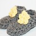 Crochet Baby Booties- Baby Booties- Infant Booties- Crocheted Booties- Gray Yellow Booties