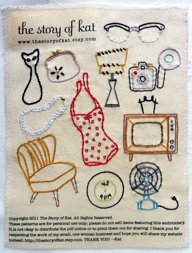 Vintage Shop Embroidery Pattern