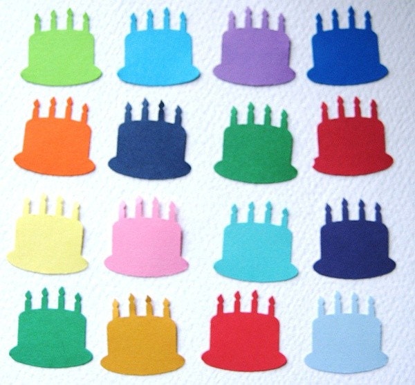 100 Birthday Cake punch die cut embellishments noE169