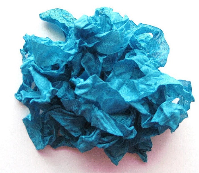 5 yards Dark Turquoise Blue Crinkled Seam Binding noE888 SALE