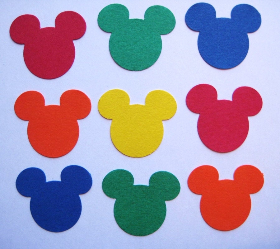 100 Primary Mickey Mouse punch die cut embellishments noE1353