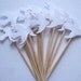 24 Wedding White Dove Bird Party Picks - Cupcake Toppers - Toothpicks - Food Picks - die cut punch FP198