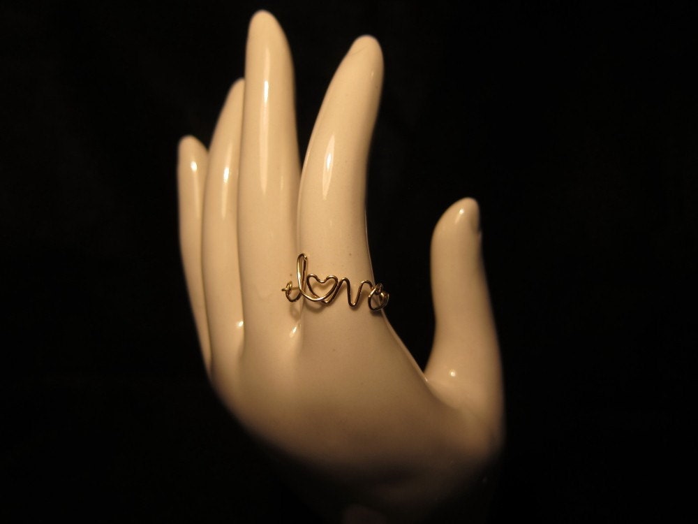 Double Hearts 14kt gold filled Love Ring made to size