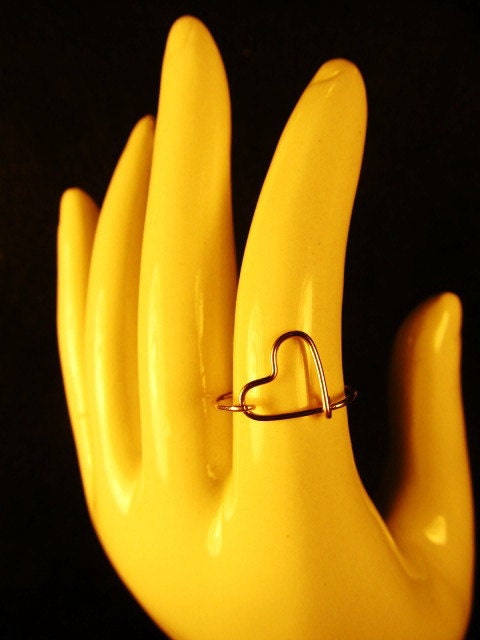 Mini Sideways Heart Ring - 14kt Gold Fill