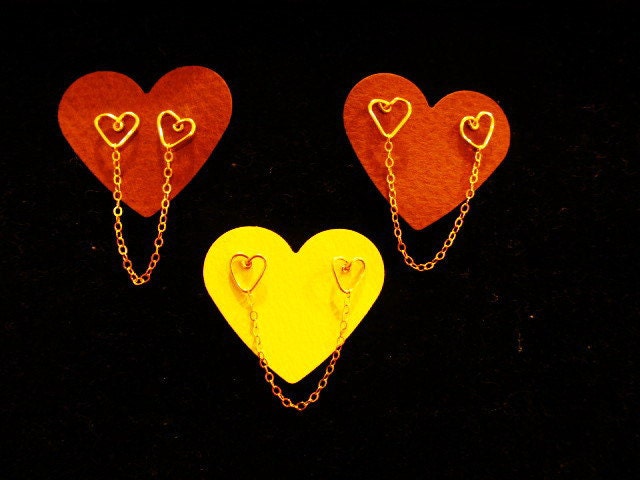 Double Piercing Double Heart Earring - 14kt Gold Fill