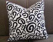 16 x 16 Graffiti inspired Black and White Modern Contemporary Pillow Cover Decorator Toss Throw Accent Pillow Cover