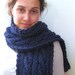 Cable Knit Scarf - Oversized Hand Knit Scarf - The Irish Hiking Cable Scarf - Acrylic - Navy - Ready to Ship - Last Minute Gift