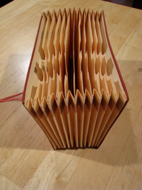Vintage Red Accordion Check File