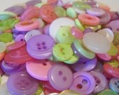 50 Spring Blossom Buttons Round Multi Sizes