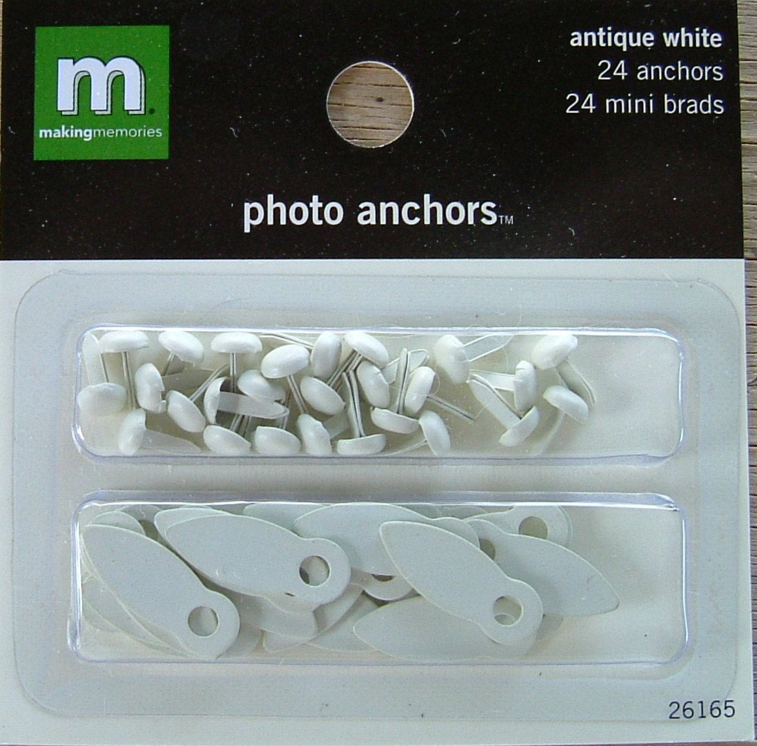 Antique White Photo Anchors with Brads