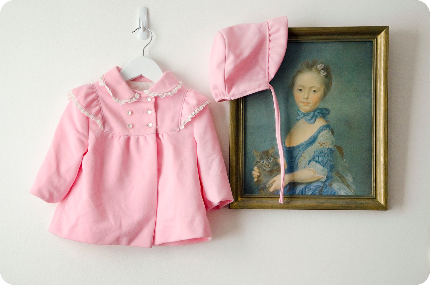 Vintage Girls Matching Jacket and Bonnet - anjill154