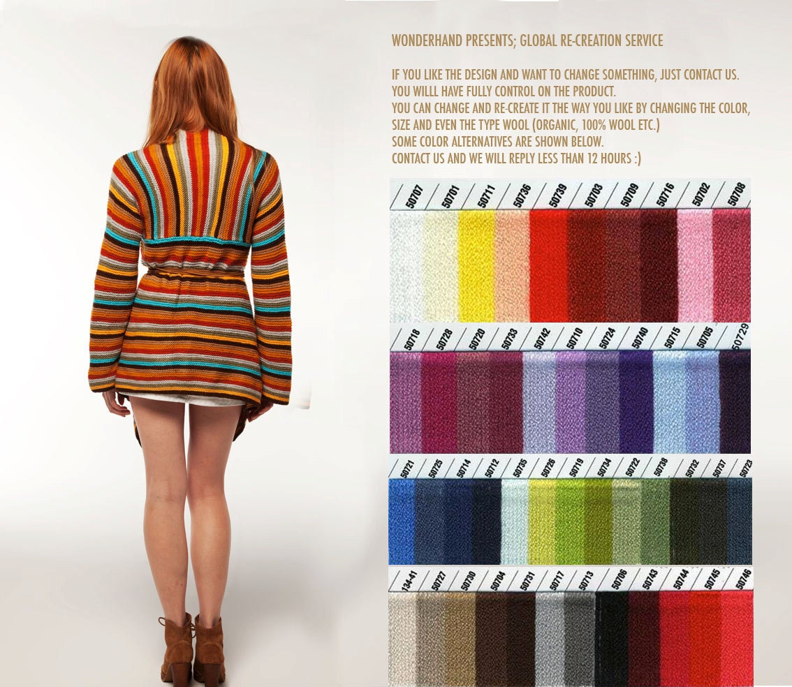 Multi Color Top / Tunic: Redemption. Handmade, Winter Collection