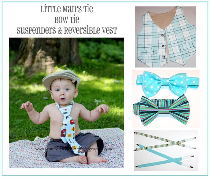 INSTANT DOWNLOAD Boys Pattern Special - Tie, Bow Tie, Reversible Vest and Suspenders