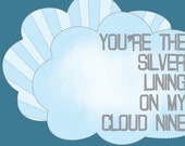 Silver Lining on Cloud Nine Art Print (5x7) - FREE SHIPPING
