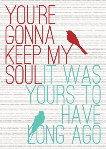 Keep My Soul - State Radio Lyrics Art Print (5x7) - FREE SHIPPING
